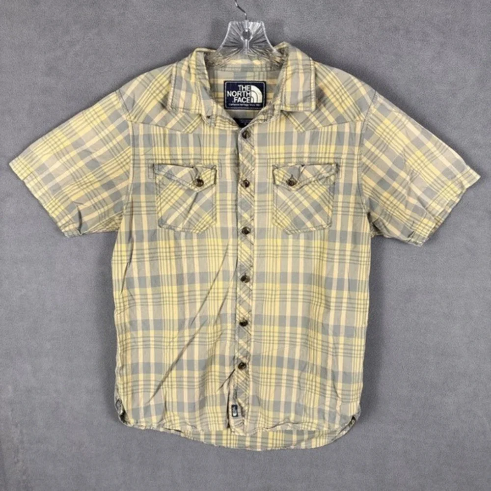The North Face Mens M Shirt Plaid Short Sleeve Multicolor Button Up
